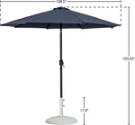 Fiji - Aluminum Patio Umbrella With Round White And Black Base