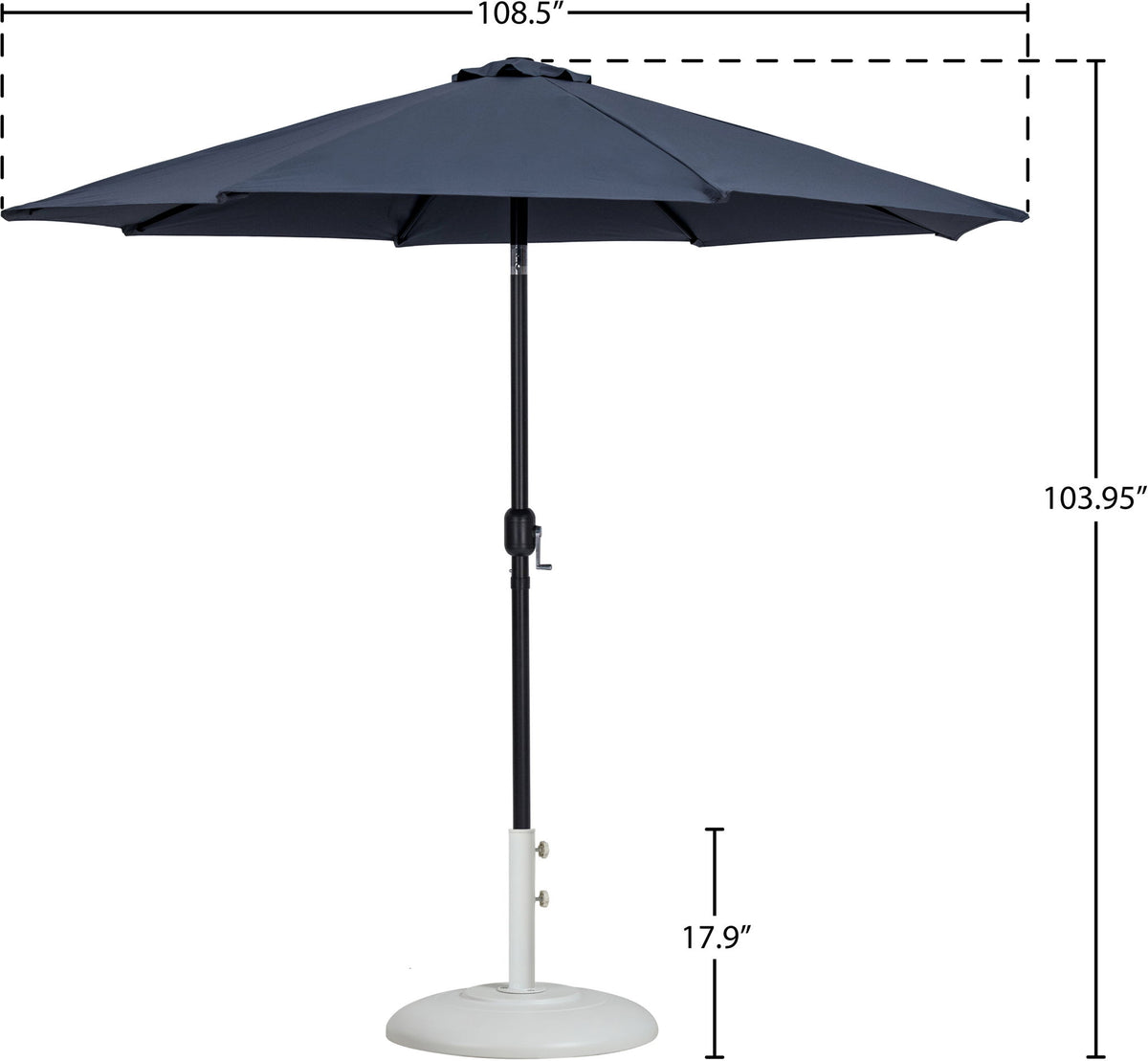 Fiji - Aluminum Patio Umbrella With Round White And Black Base