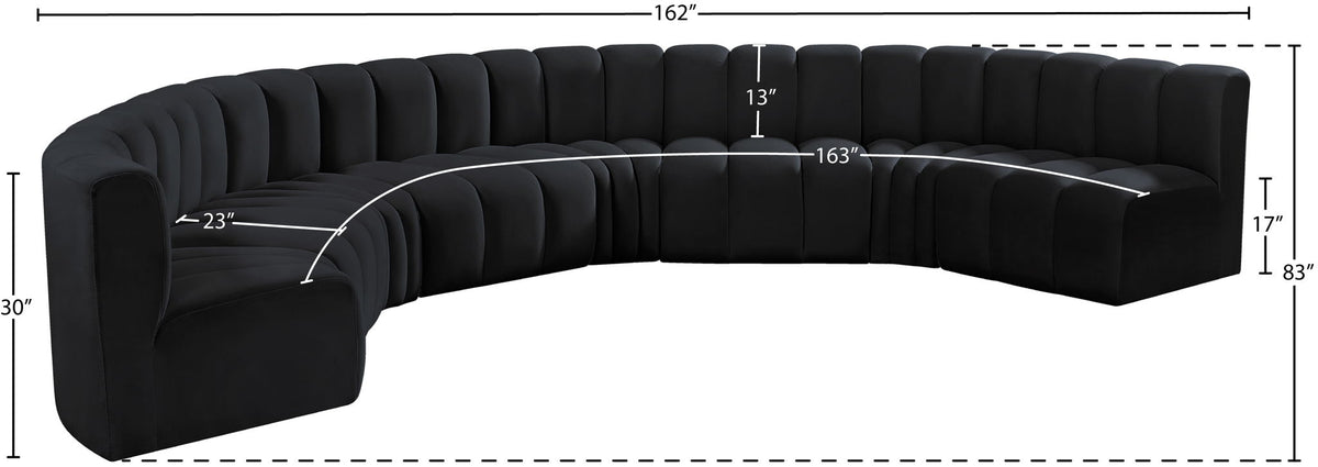 Arc - Velvet 8 Piece U-Shaped Modular Sofa