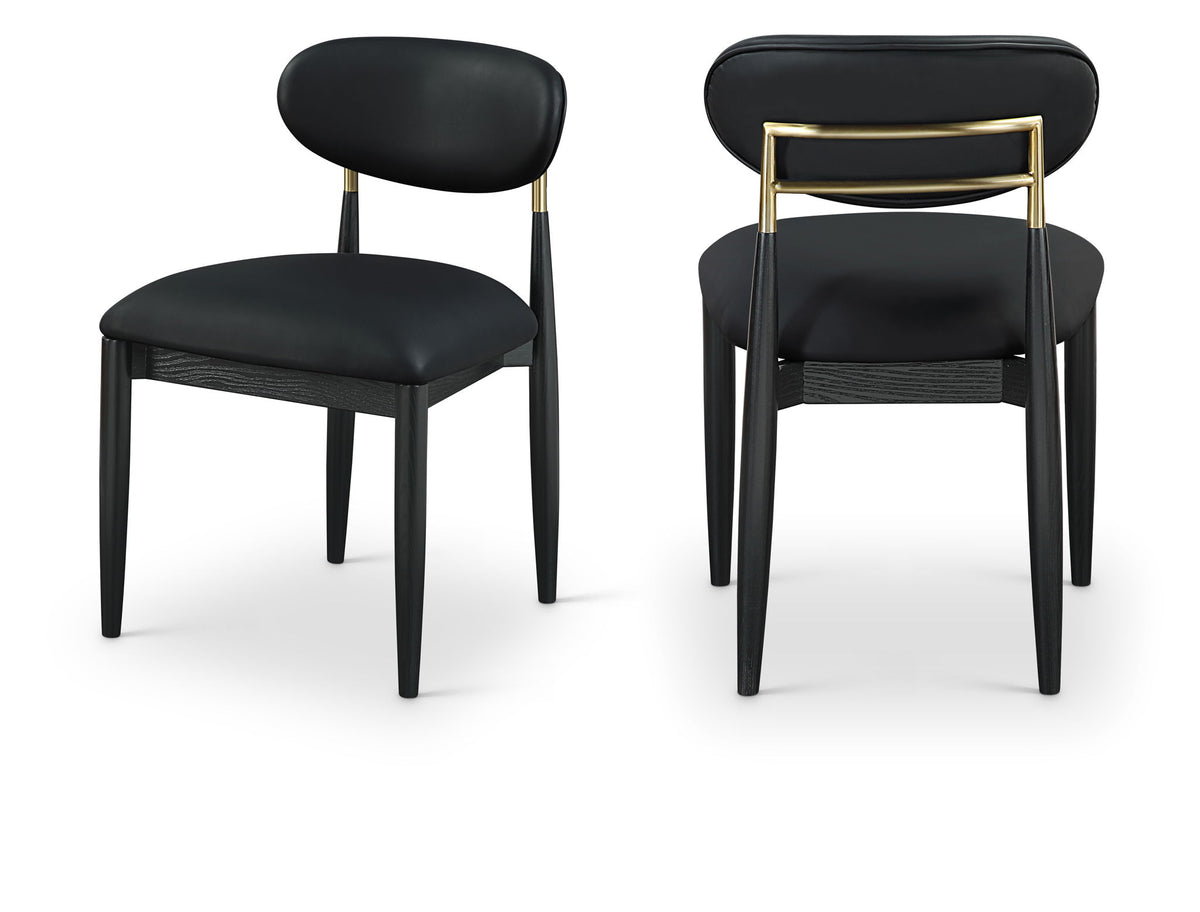 Riccio - Dining Side Chair (Set of 2) - Black And Gold Frame
