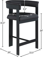 Romeo - Faux Leather Counter Stool With Black Base (Set of 2)