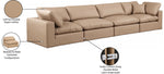 Comfy - Faux Leather Modular Sofa 4 Pieces - Tan