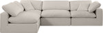 Comfy - 4 Piece Linen Fabric Modular Armless Sectional