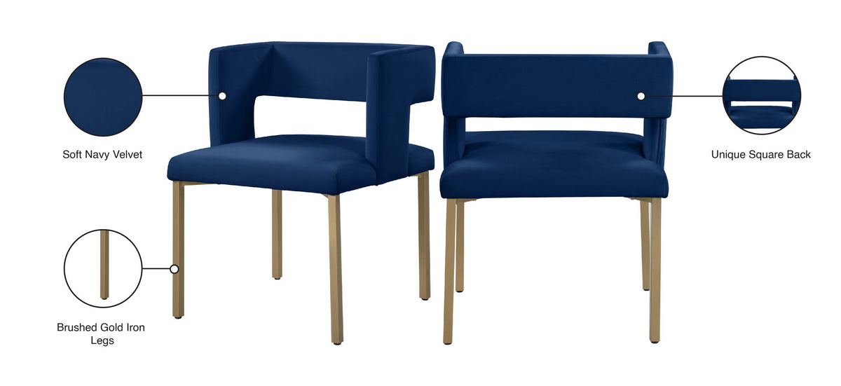 Caleb - Dining Chair with Gold Legs (Set of 2)