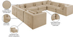 Stellar - 8 Piece Chenille Fabric Upholstered Modular Sectional