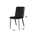 Hosmer - Side Chair (Set of 2) - Black Top Grain Leather & Antique Black
