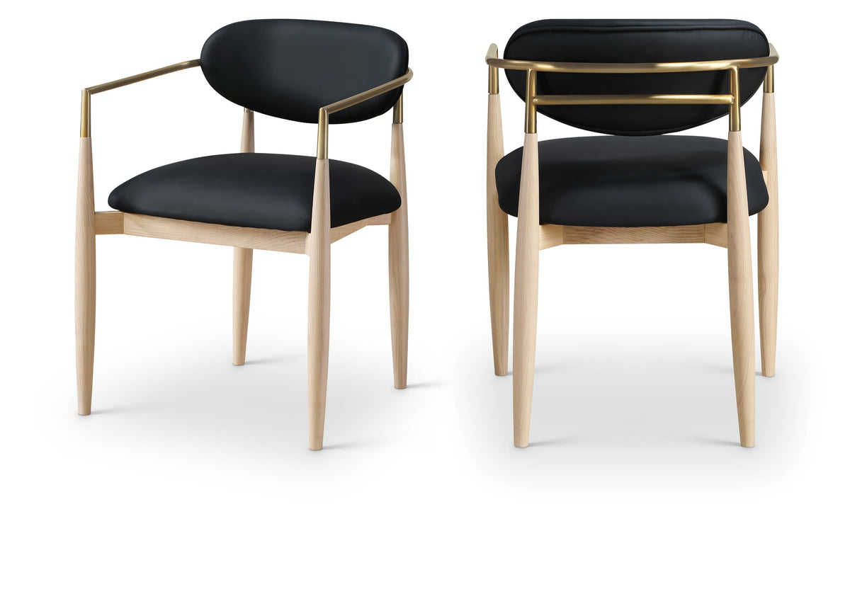 Riccio - Dining Arm Chair (Set of 2) - Natural And Gold Frame