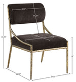 Bastille - Upholstered Dining Side Chair (Set of 2) - Brass Frame