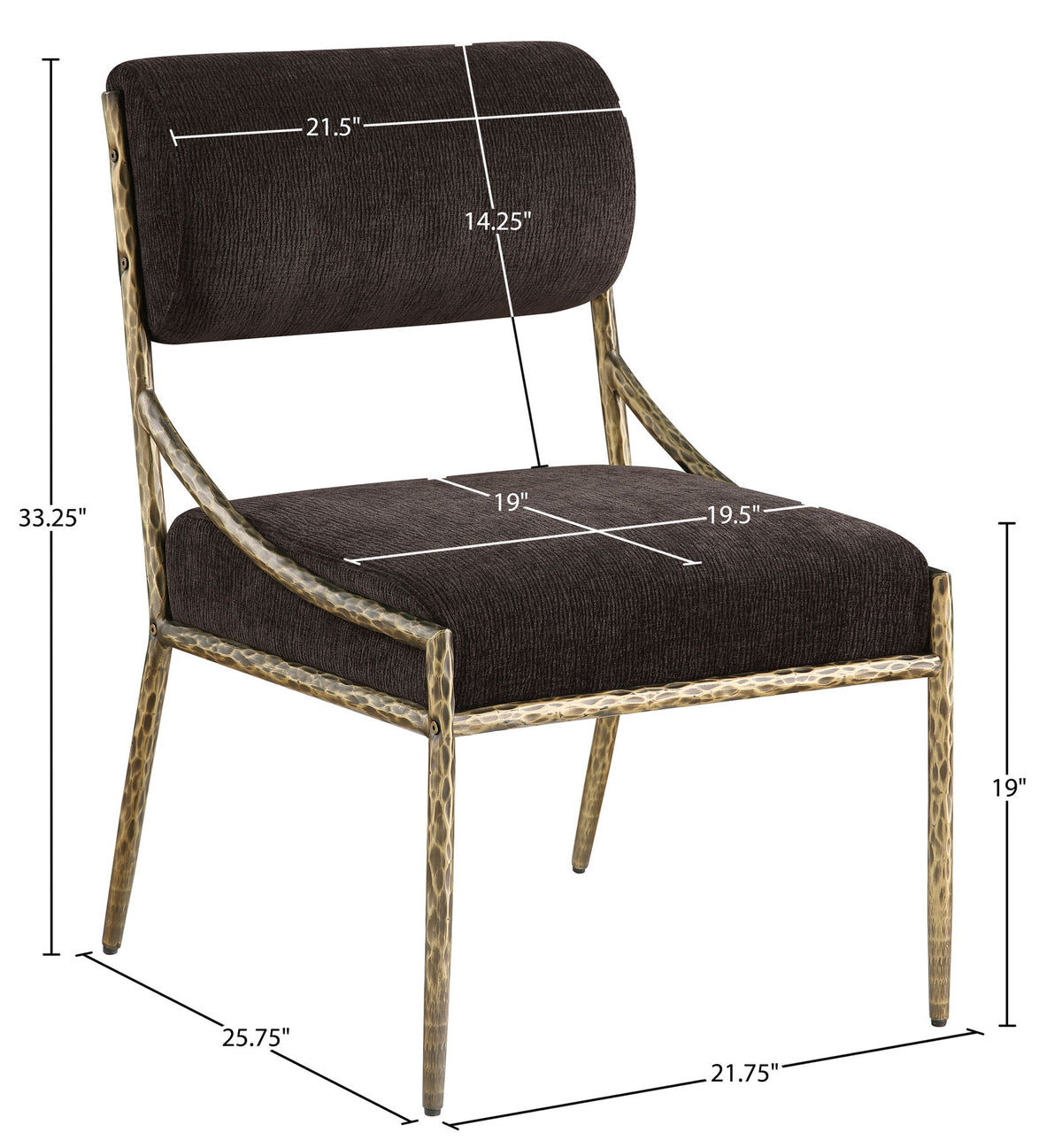 Bastille - Upholstered Dining Side Chair (Set of 2) - Brass Frame