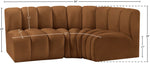 Arc - Velvet 3 Piece Sofa - Saddle