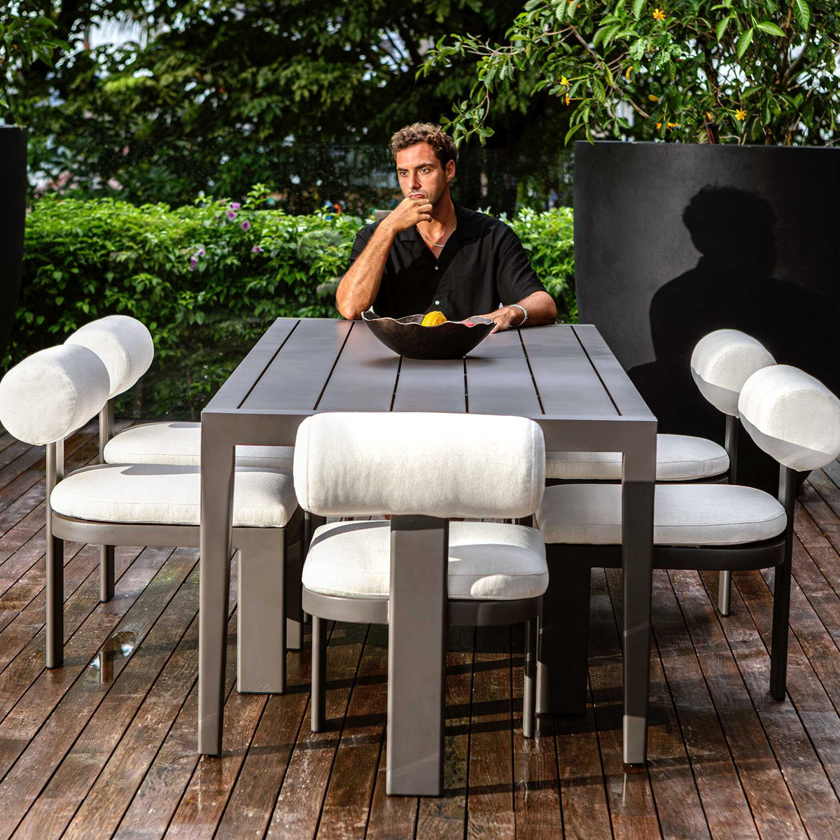 Polanco - Outdoor Aluminum Dining Table - Black