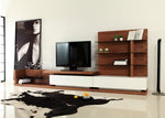 Jefferson Mid-Century Walnut and White High Gloss Entertainment Center by VIG Furniture - View 2