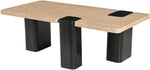 Ravenna - Genuine Travertine Top And Oak Wood Base Table