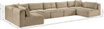 Shaggy - Fabric 7 Piece Modular U-Shaped Armless Sectional