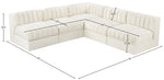 Rummi - Armless Velvet Performance Fabric Upholstered 5 Piece Modular Sectional