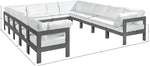 Nizuc - Outdoor Patio 12 Piece Modular Sectional With Gray Frame