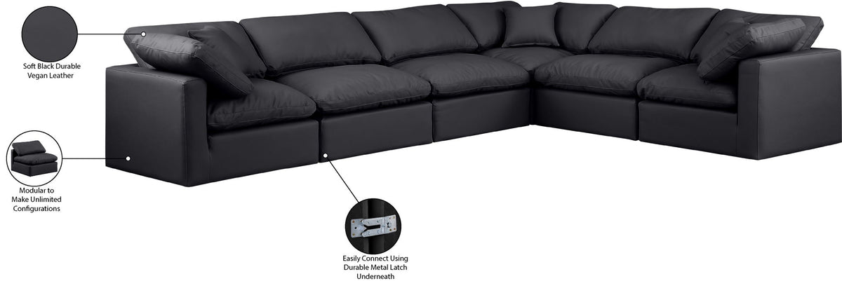 Indulge - Faux Leather 6 Piece Modular Corner Sectional