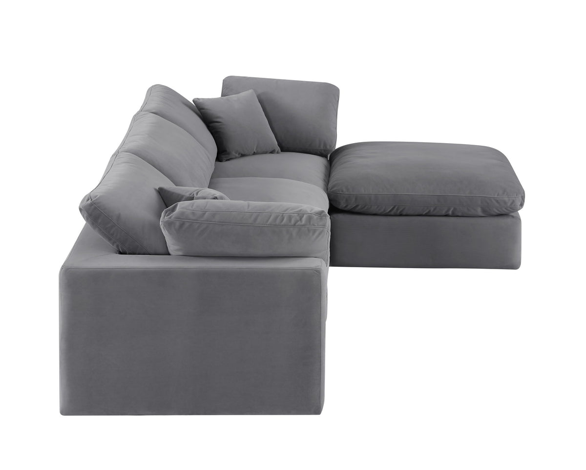 Comfy - 4 Piece Velvet Modular Sectional With Chaise
