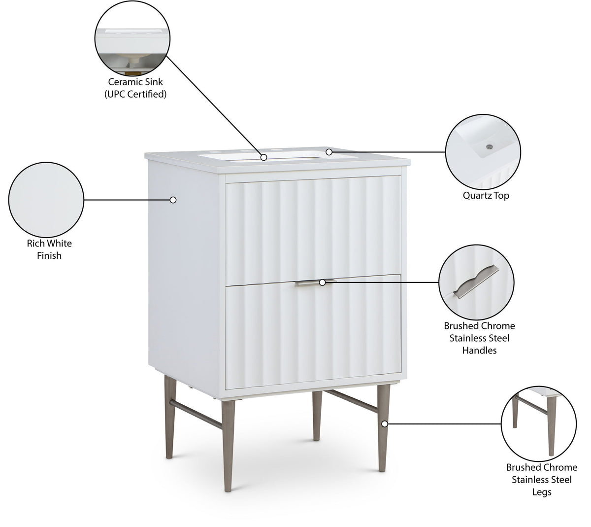 Modernist - Bathroom Vanity With Chrome Legs