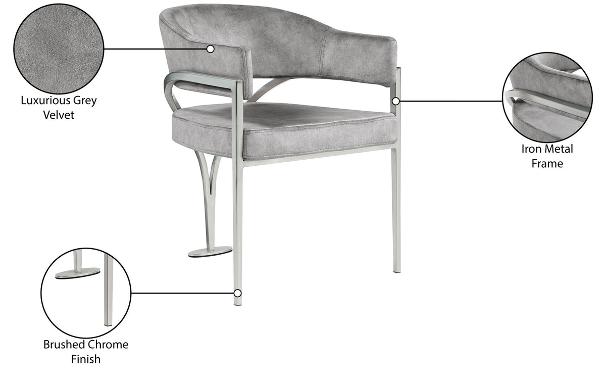Madelyn - Dining Chair (Set of 2) - Brushed Chrome
