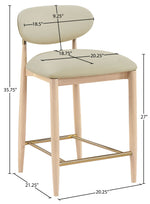 Riccio - Stool - Natural And Gold Frame