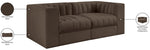 Rummi - Velvet Performance Fabric Upholstered 2 Piece Modular Loveseat