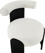 Calder - Linen Textured Fabric Upholstered Accent Chair - Painted Black Base