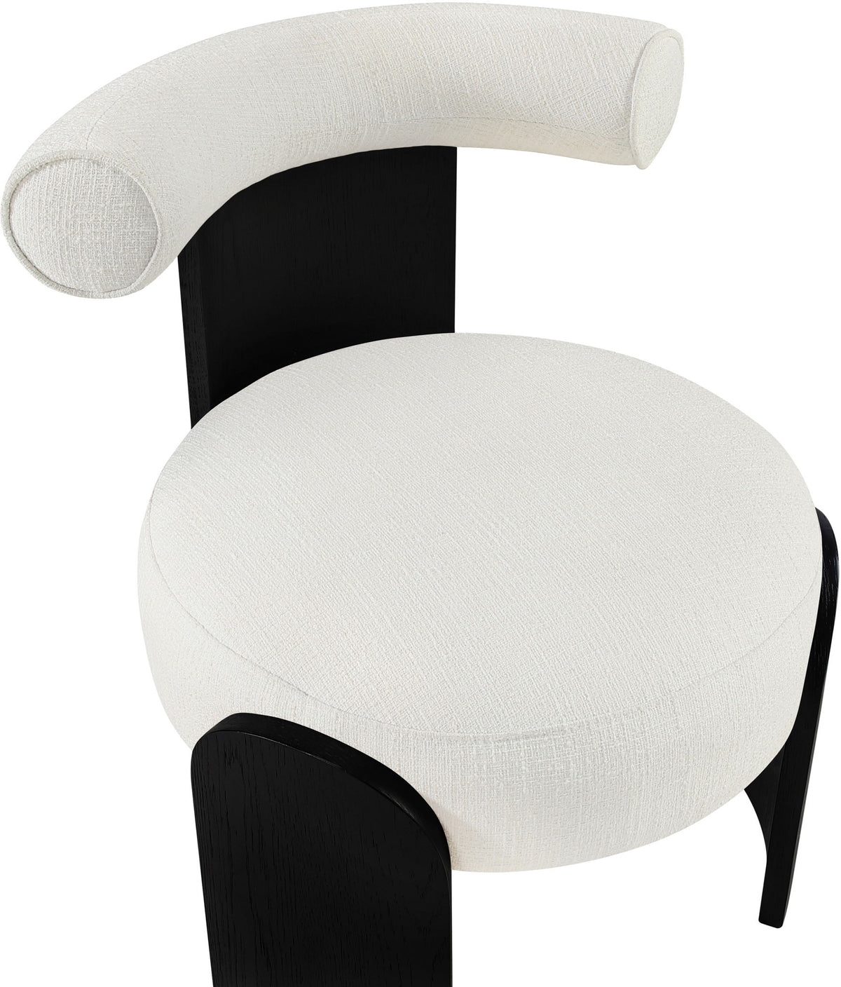 Calder - Linen Textured Fabric Upholstered Accent Chair - Painted Black Base