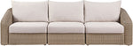 Seacrest - Olefin Water Resistant Fabric And Wicker 3 Piece Outdoor Patio Modular Sofa