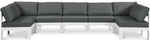 Nizuc - Outdoor Patio 7 Piece Modular Sectional With White Frame