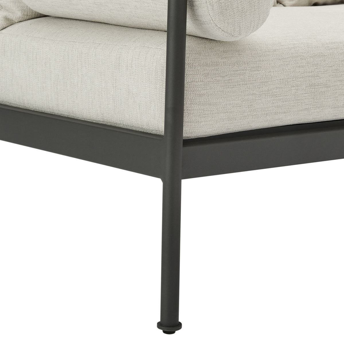 Leni - Outdoor 3 Seat Sofa With Cushions And Powder Coated Aluminum Frame - Moonveil / Warm Gray