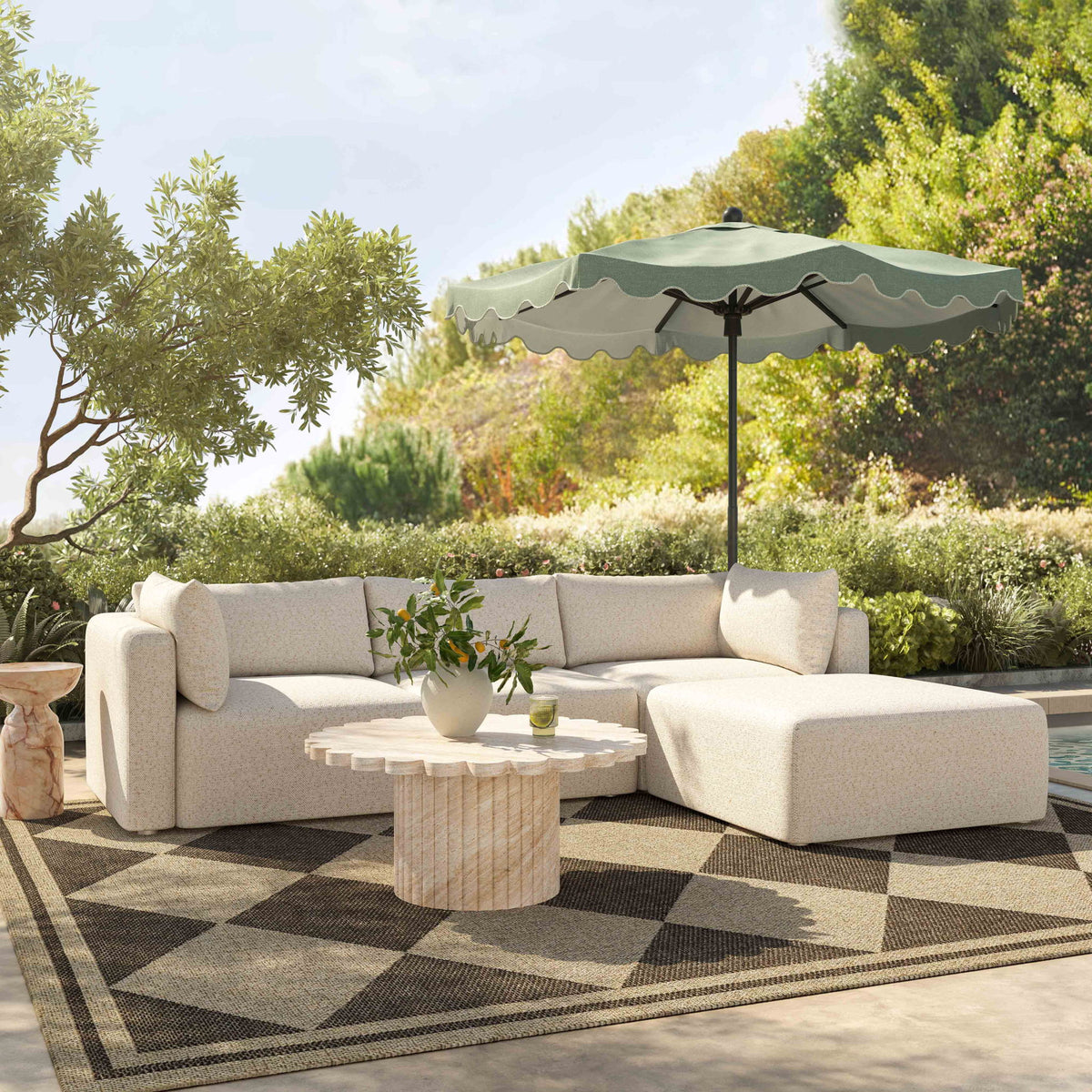 Hangover - Outdoor Modular Armless Chair - Cream