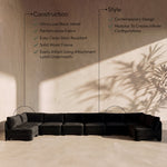 Hammond - Velvet Performance Fabric Upholstered 8 Piece U-Shaped Armless Sectional - Beige