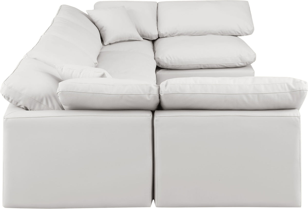 Indulge - Faux Leather 6 Piece Modular U-Shaped Sectional