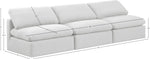 Indulge - Linen 3 Piece Modular Armless Sofa - White