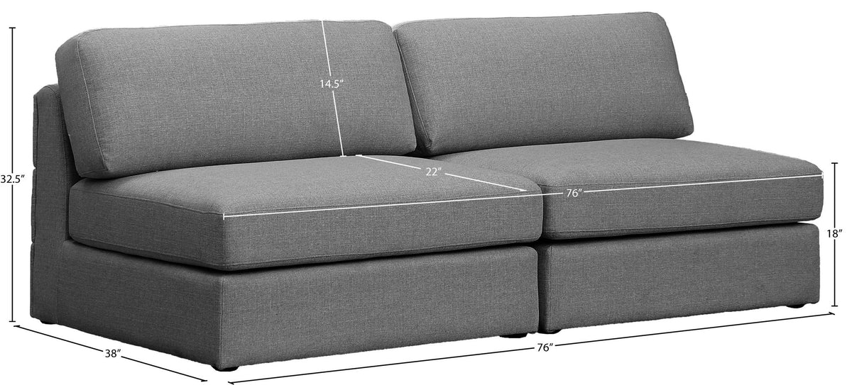 Beckham - Modular 2 Seat Armless Sofa