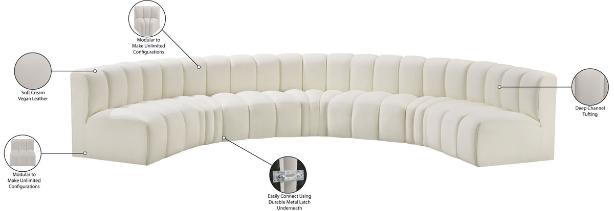 Arc - Faux Leather 7 Piece U-Shaped Modular Sofa
