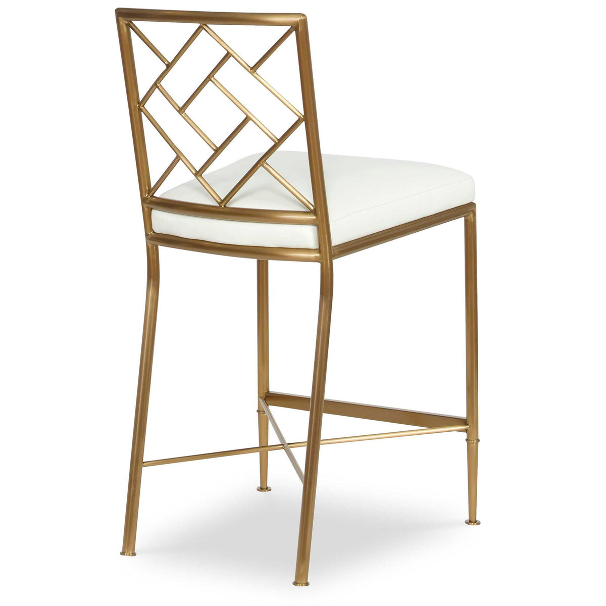 Fretwork - Counter Stool - Brass / White