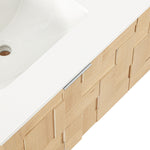 Leonardo - Engineered Stone And Solid Wood 24" Wall Mounted Bathroom Vanity
