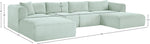 Shaggy - 5 Piece Modular Sectional With Chaise And Ottoman