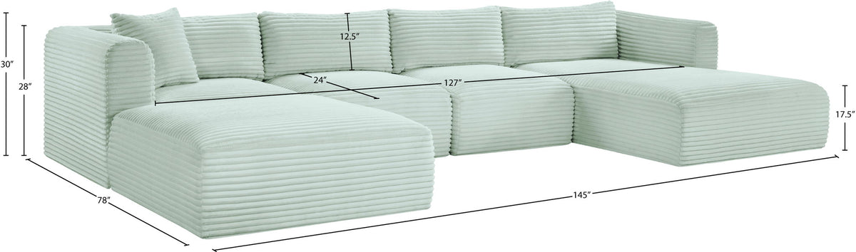 Shaggy - 5 Piece Modular Sectional With Chaise And Ottoman