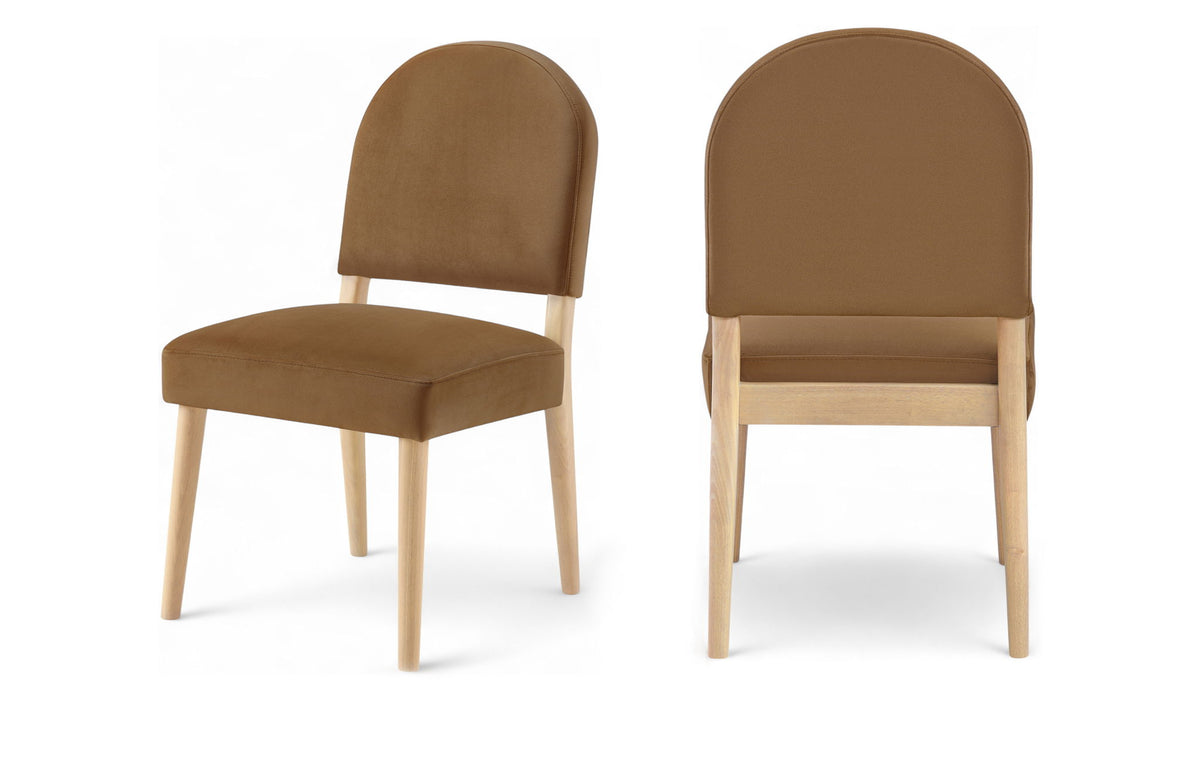 Varinelle - Velvet Upholstered Dining Chair (Set of 2) - Saddle