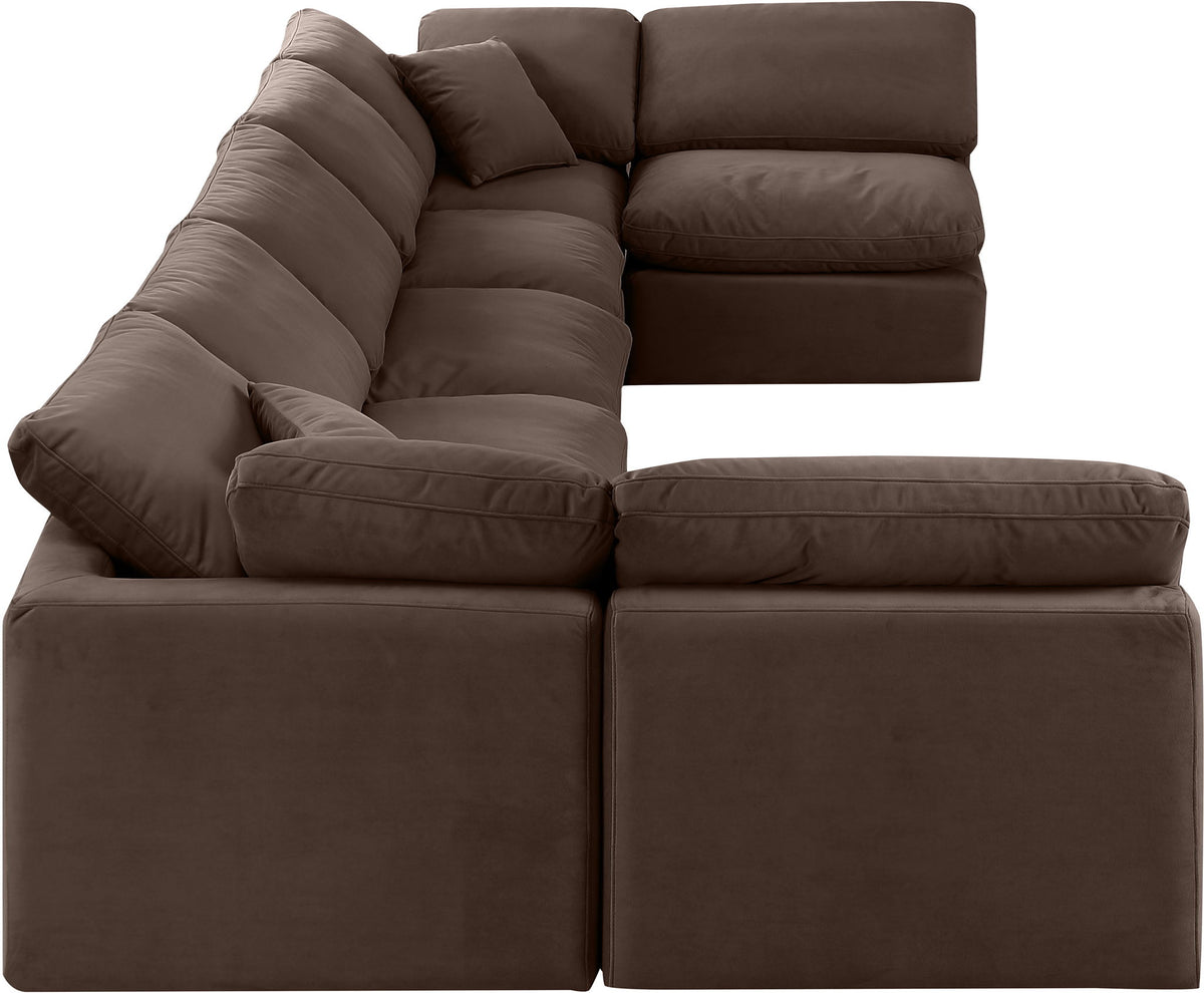 Indulge - Velvet 7 Piece Modular U-Shaped Sectional
