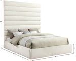 Adam - Chenille Fabric Bed With 89" Headboard