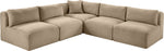 Shaggy - Fabric 5 Piece Modular Corner Armless Sectional