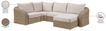 Seacrest - 123.25" Olefin Water Resistant And Wicker 5 Piece Outdoor Patio Modular Sectional