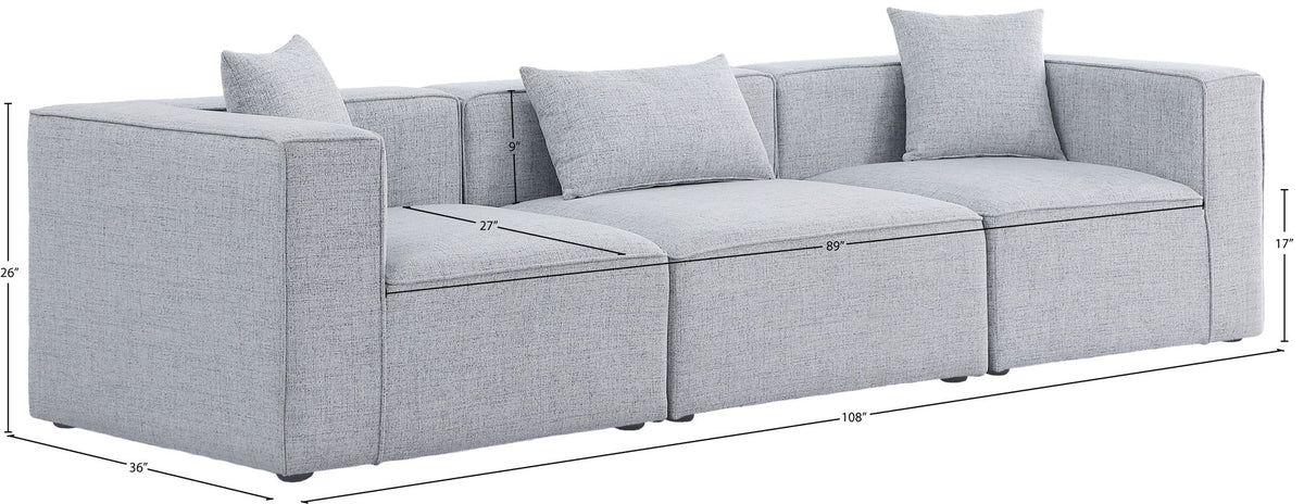 Cube - Linen Modular 3 Seat Sofa