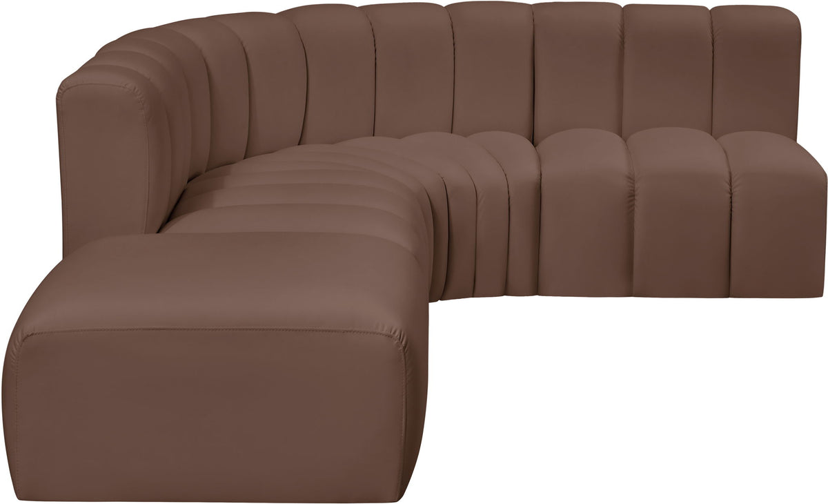 Arc - Faux Leather 5 Piece Corner Modular Sofa