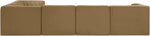 Rummi - Velvet Performance Fabric Upholstered 6 Piece Modular Sectional (With 3 Corner Chairs)