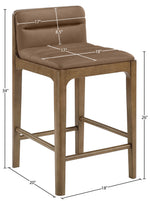 Ellis - Vegan Leather Upholstered Counter Stool (Set of 2) - Brown Base